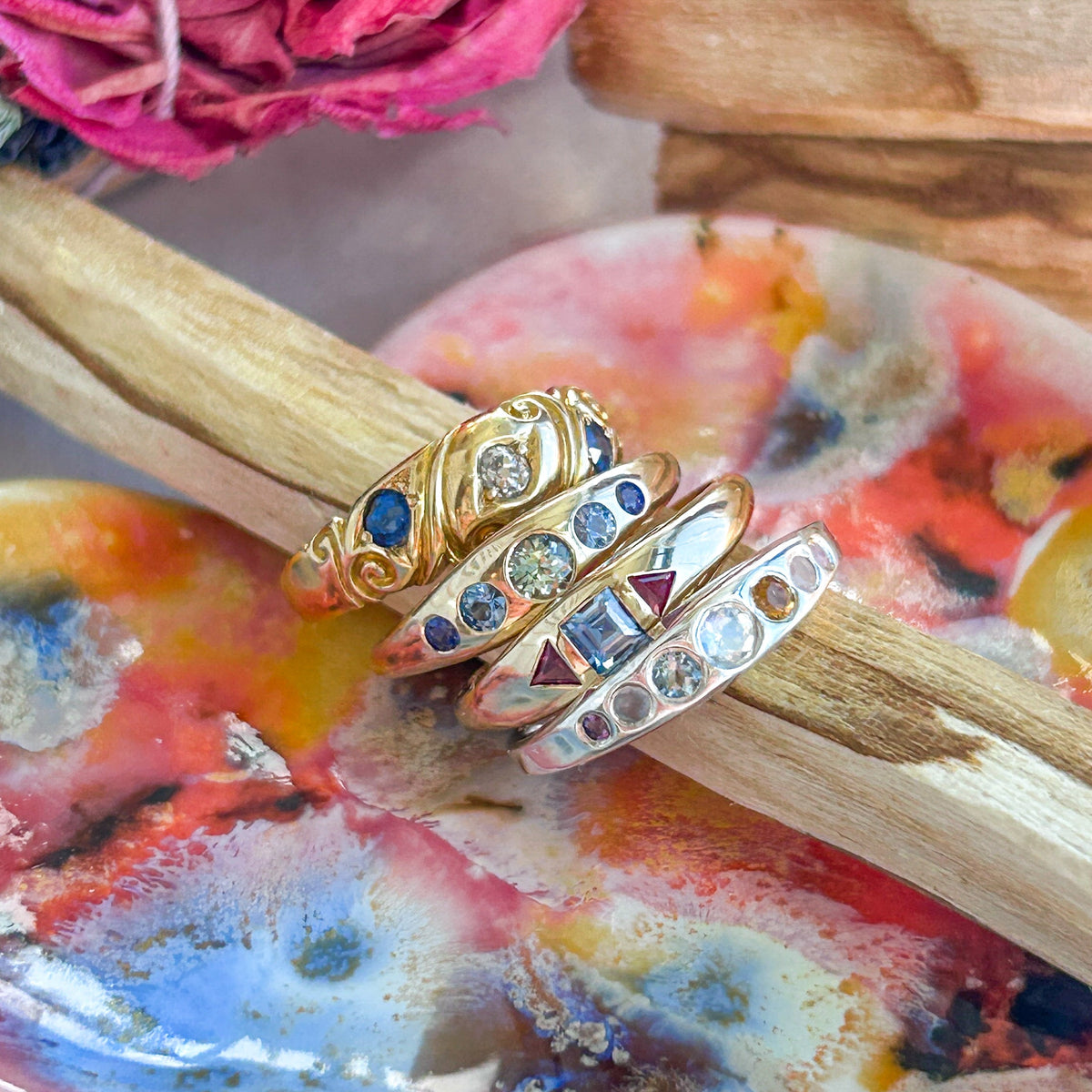 Claire, Antique 18ct Sapphire Diamond Band (Final Sale)