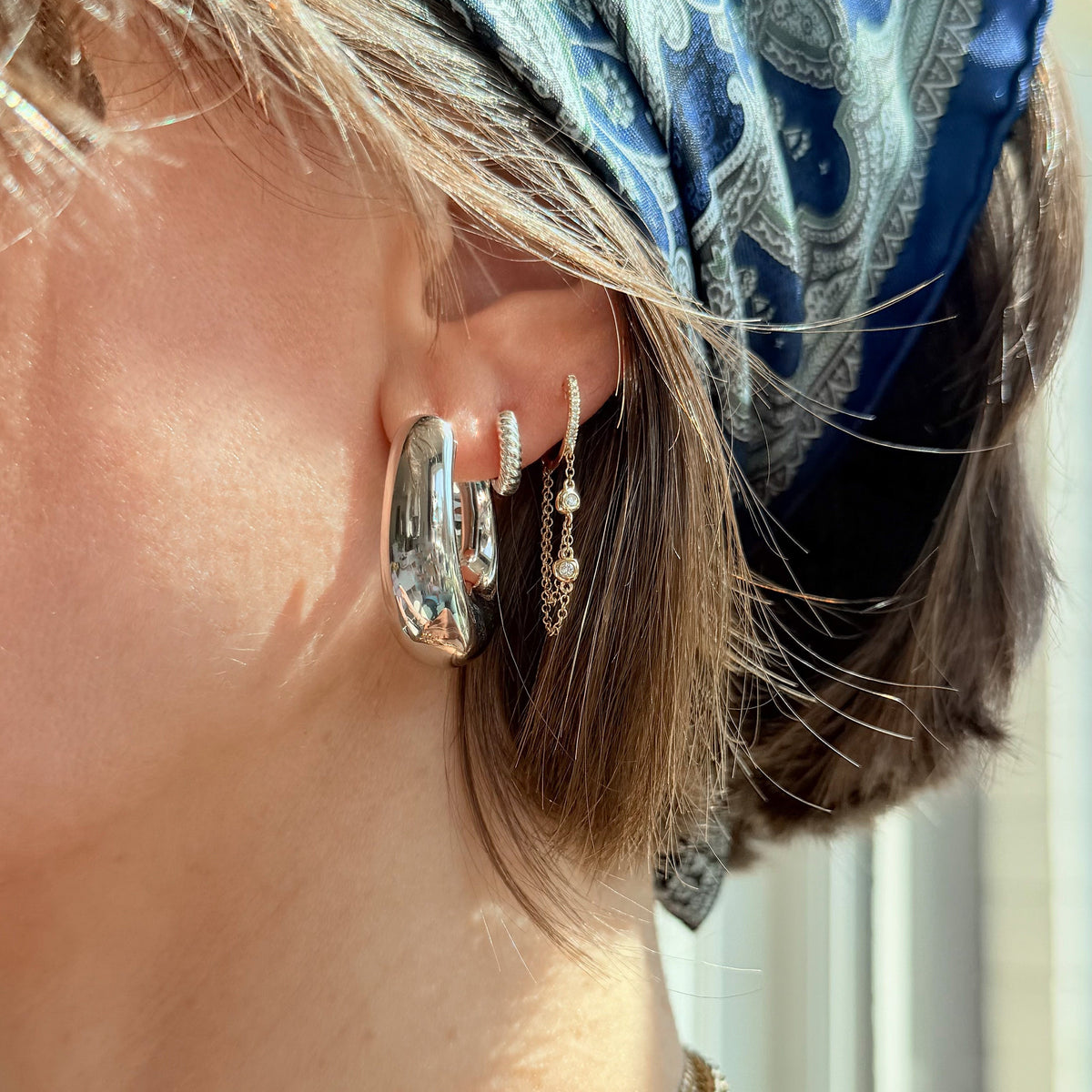 Maude, Sterling Silver Sculptural Hoops