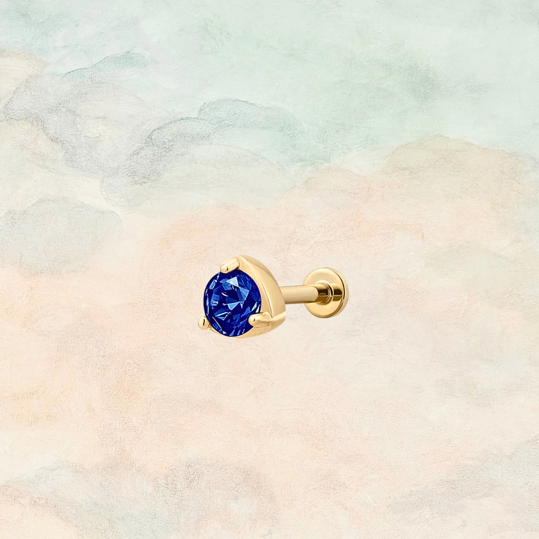 Blu, Sapphire Threaded Flatback