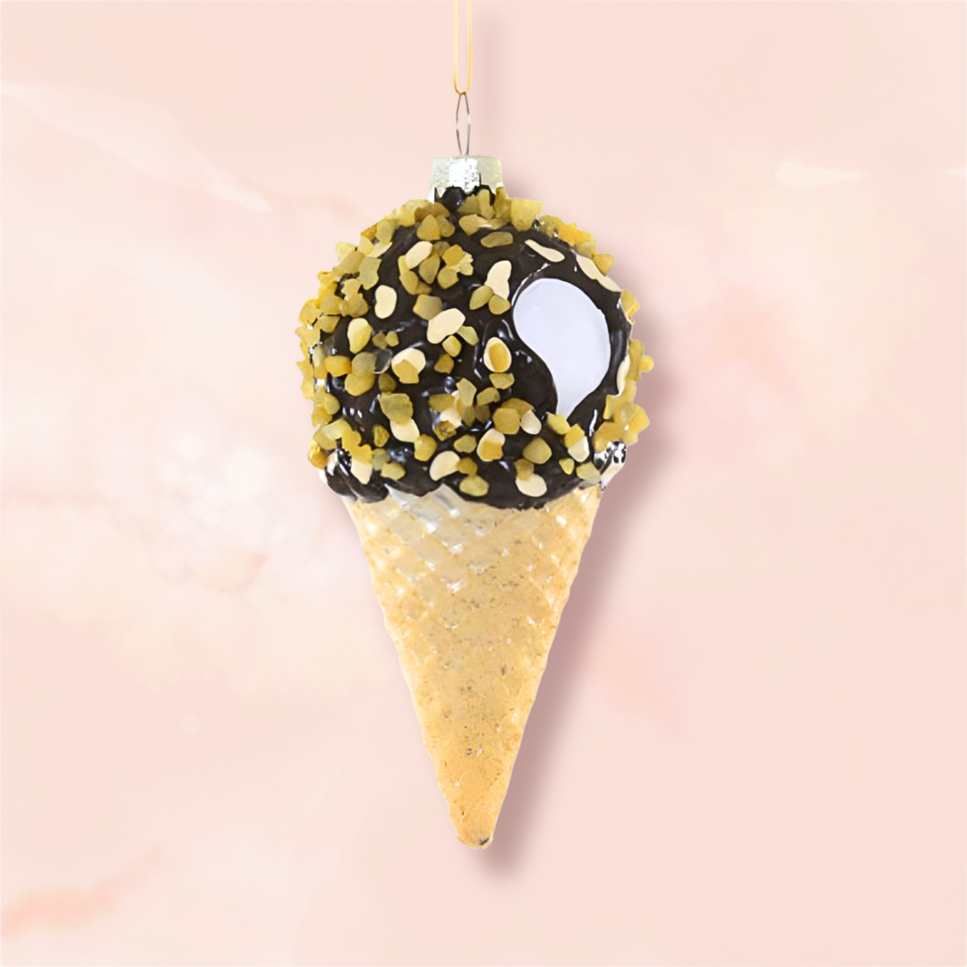 Drumstick Ice Cream Glass Ornament