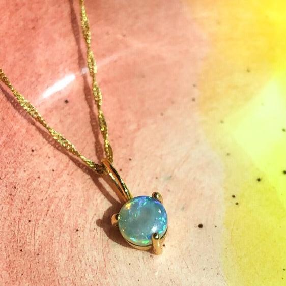 Australian Opal Drop Singapore Necklace