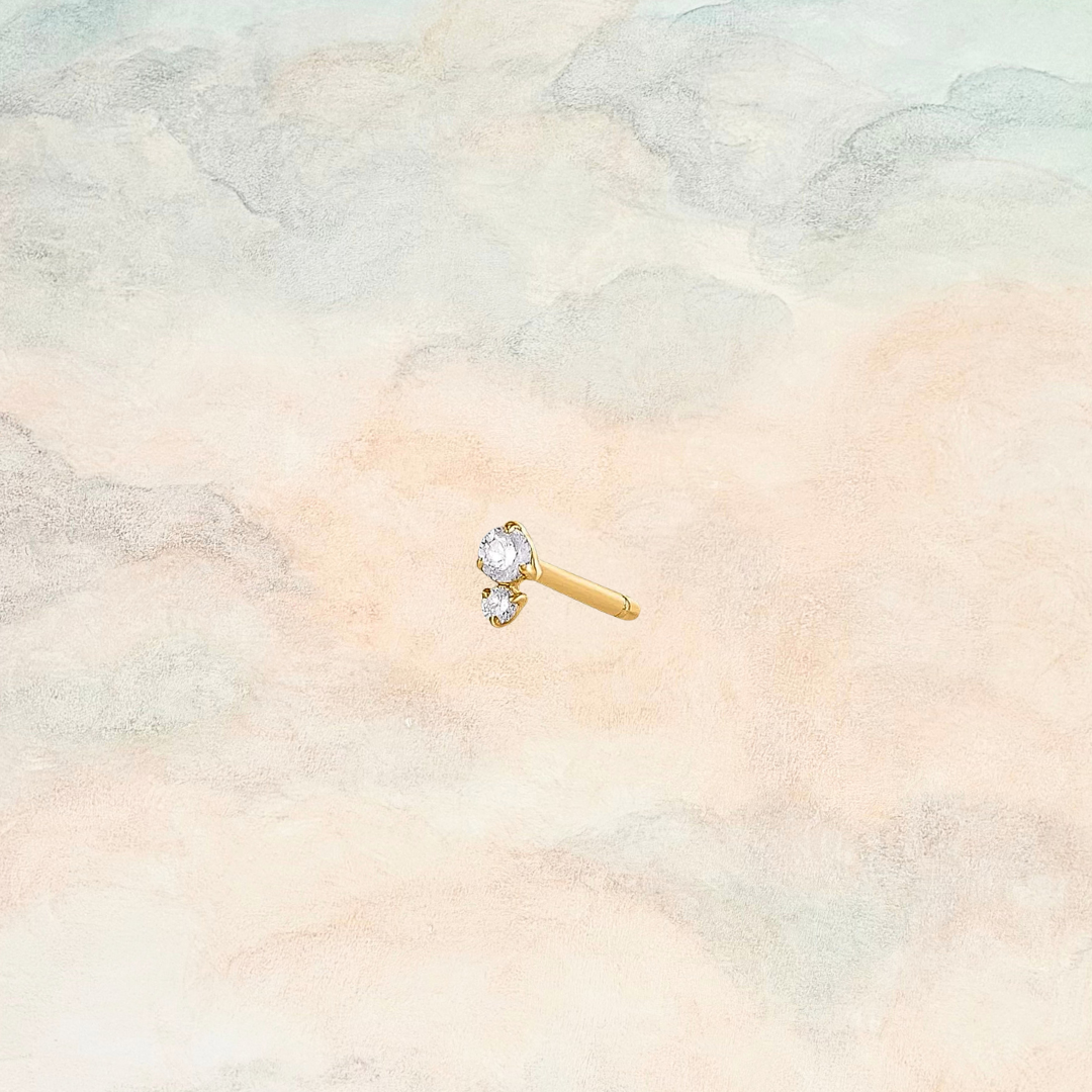 Gia, Tiny Double Diamond Earring