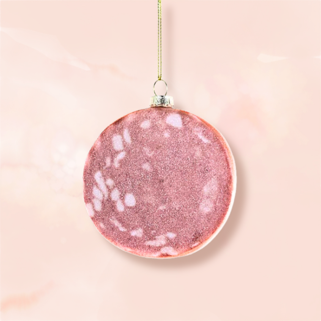 Mortadella Glass Ornament (salami)