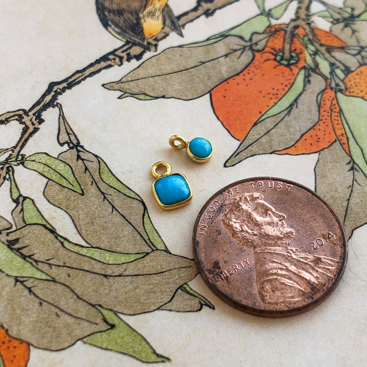 Bora, 18k Turquoise Charm (December Birthstone)