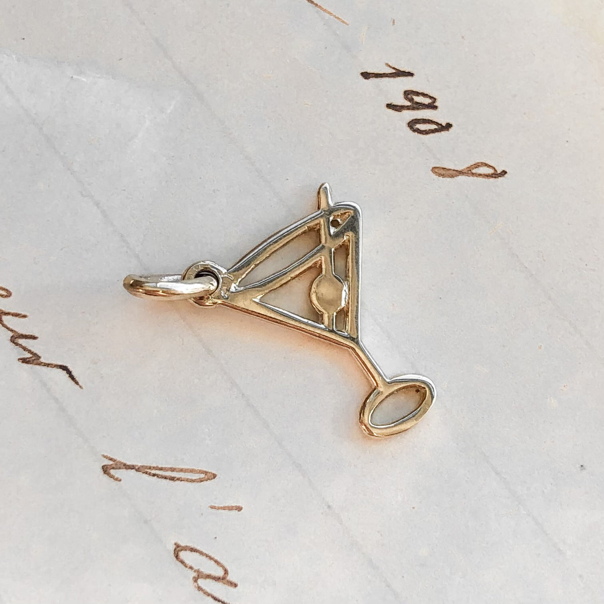 Teeny &#39;Tini, 14k Vintage Martini Charm