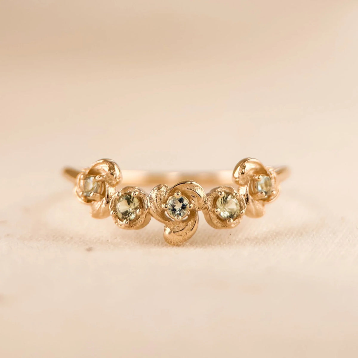 Forest Halo, Sapphire Contour Band