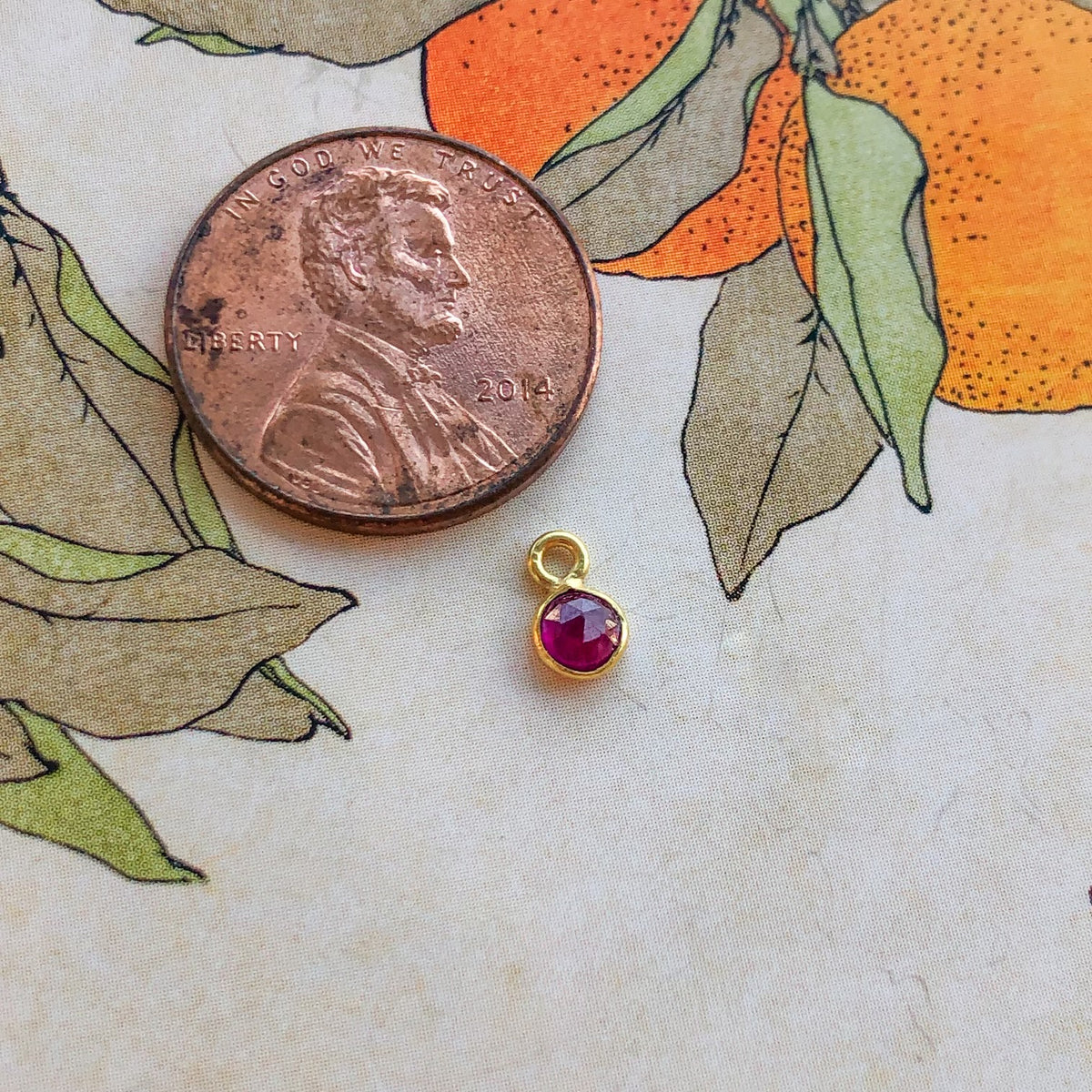 Cherry, 18k Ruby Charm (July Birthstone)