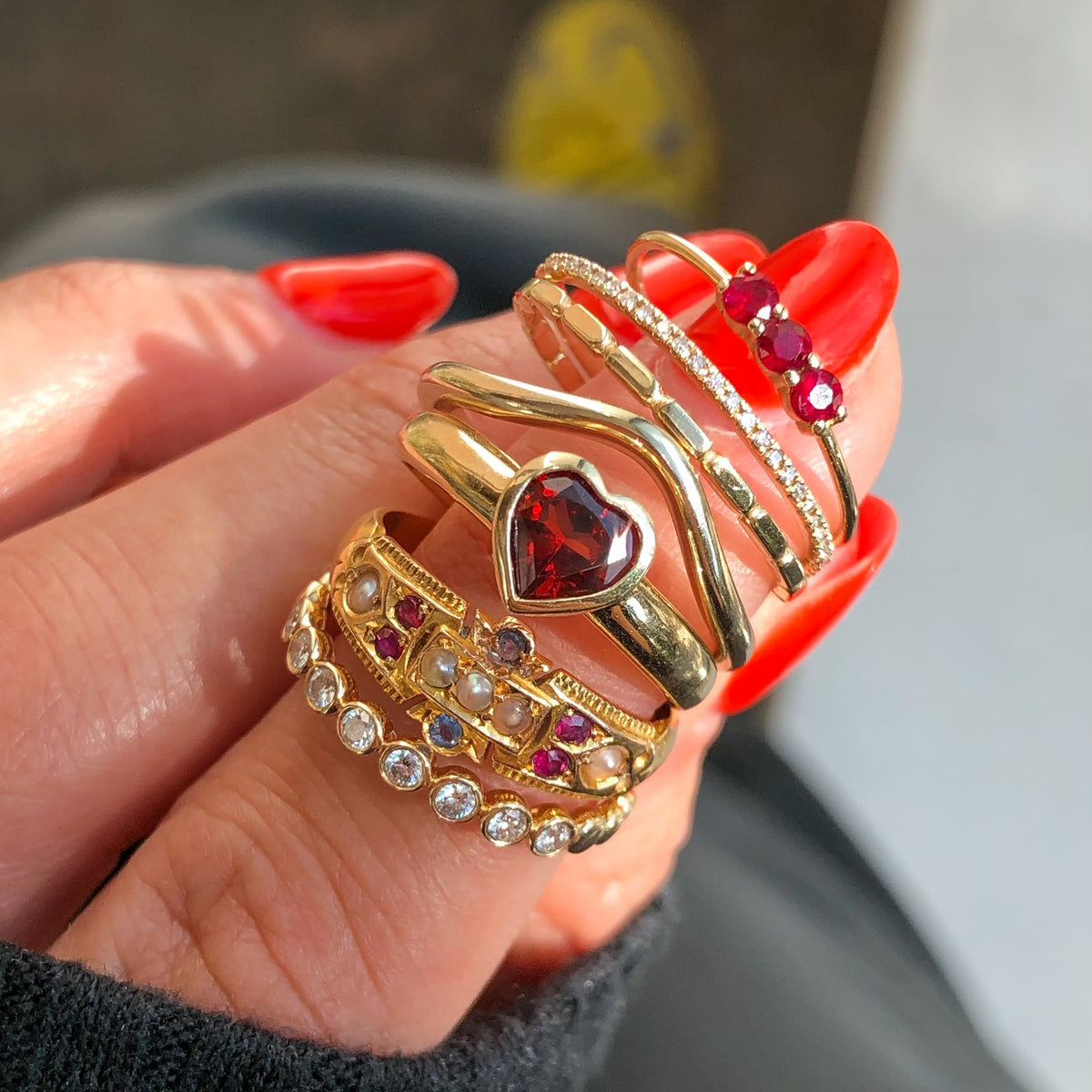 Renaissance, 15k Multi-Gemstone Ring
