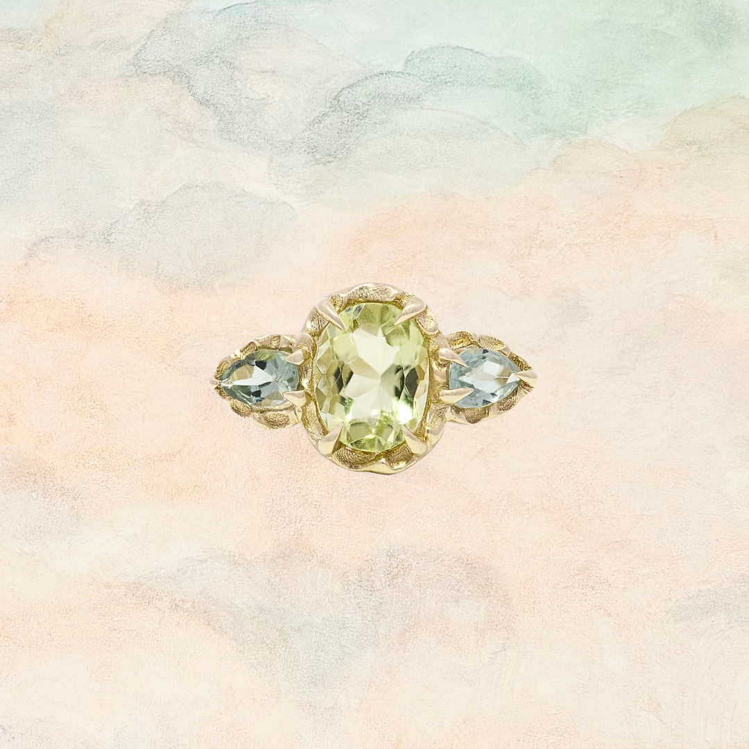 Dewleaf, Chrysoberyl & Tourmaline Ring
