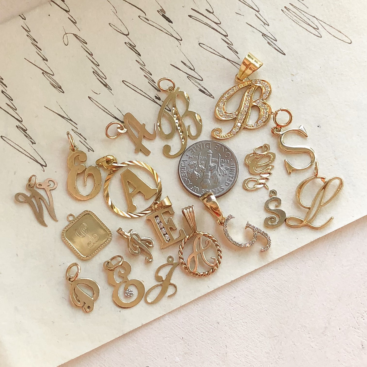 Vintage Letter Charms