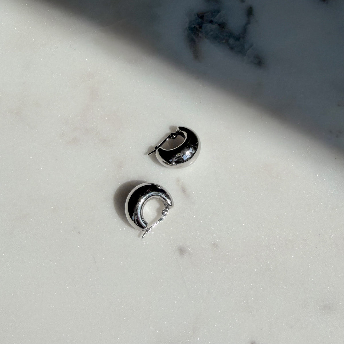 Rory, Sterling Silver Puff Hoops