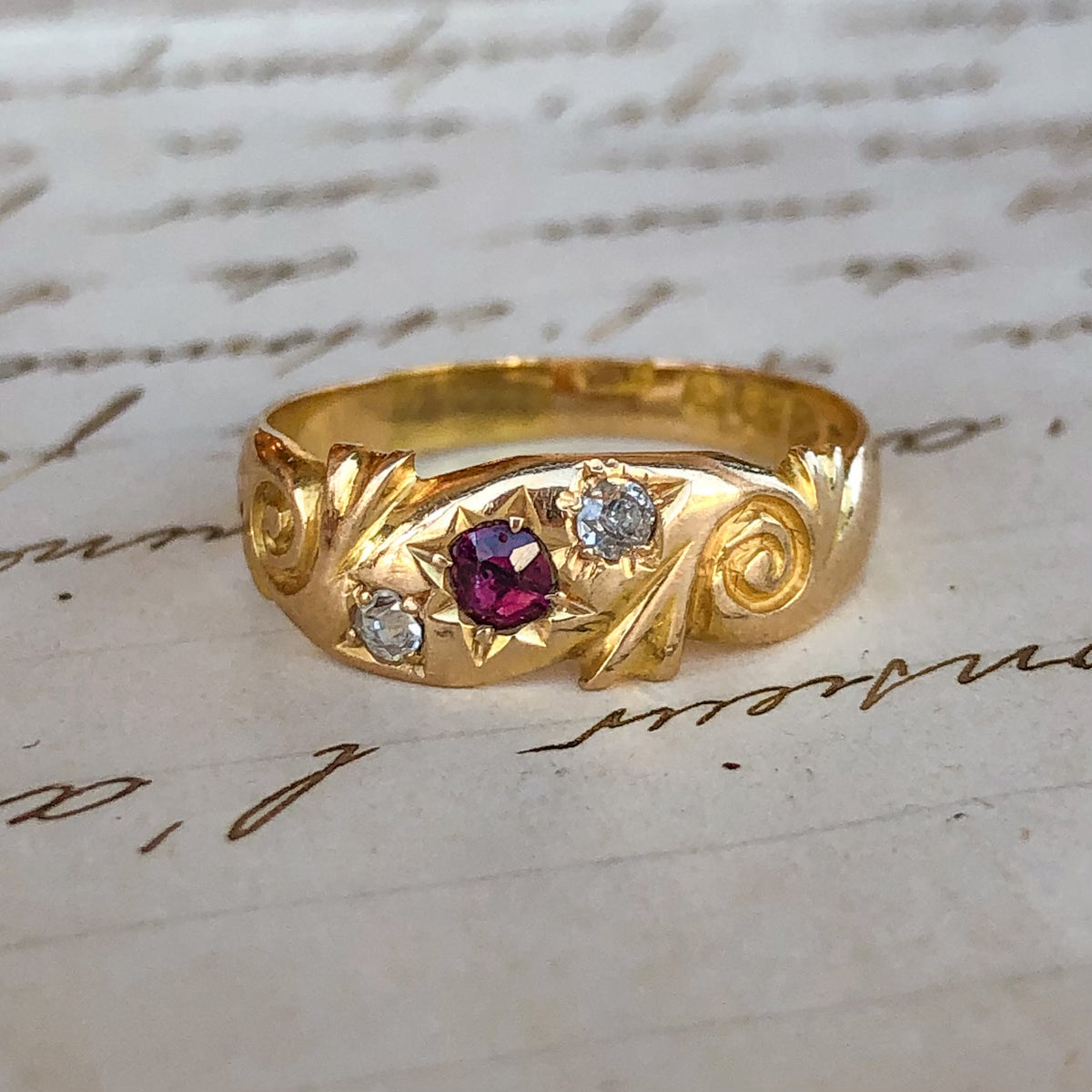 Thalia, Antique Ruby Diamond Gypsy Band