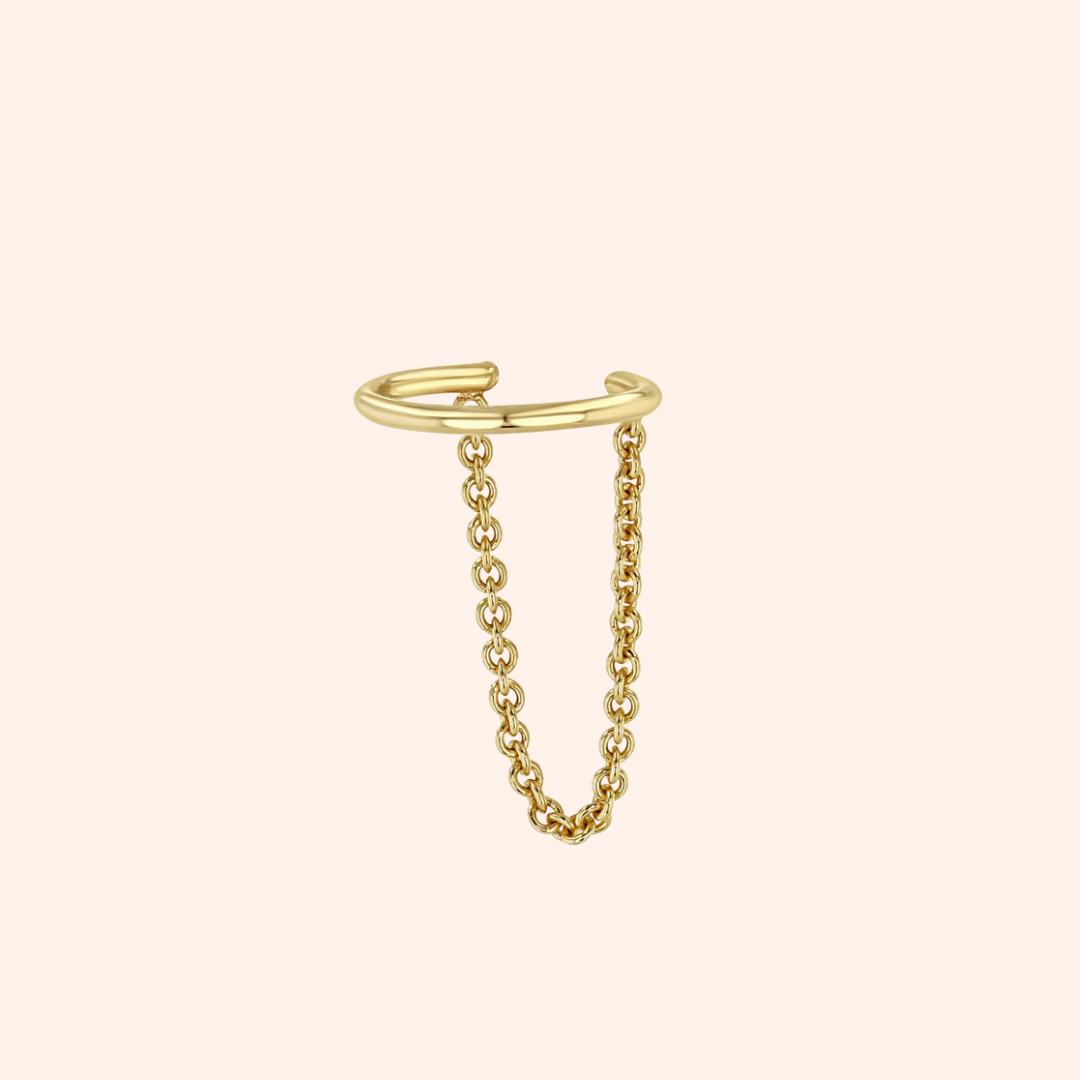 Draped Chain Ear Cuff