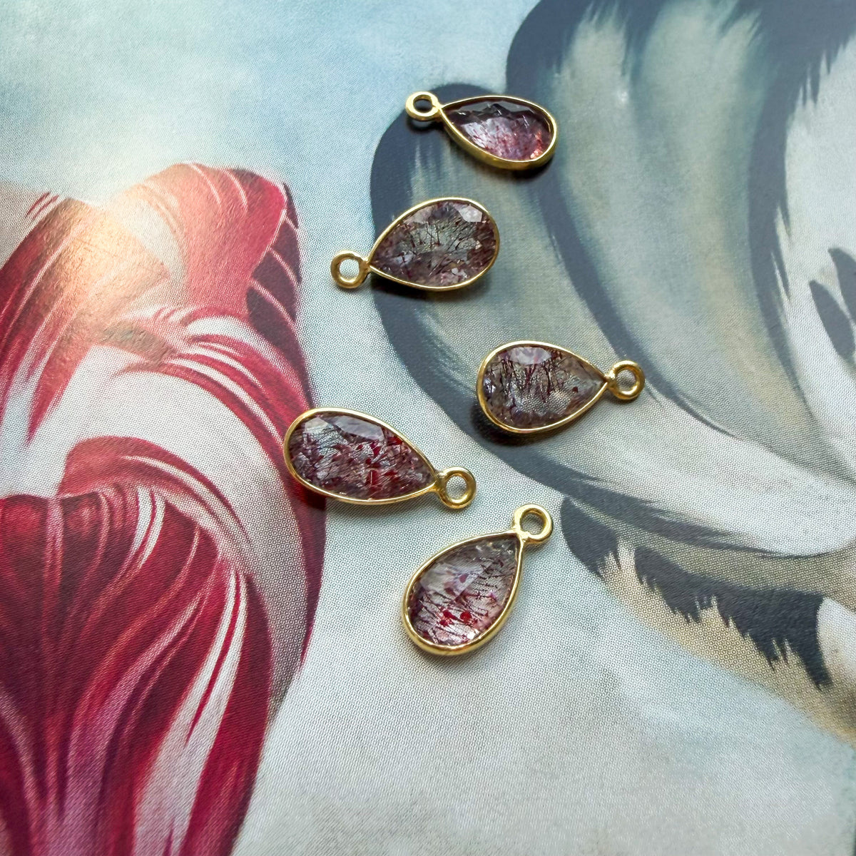Dexter's Perfect Crime, 18k Rutilated Quartz Charm
