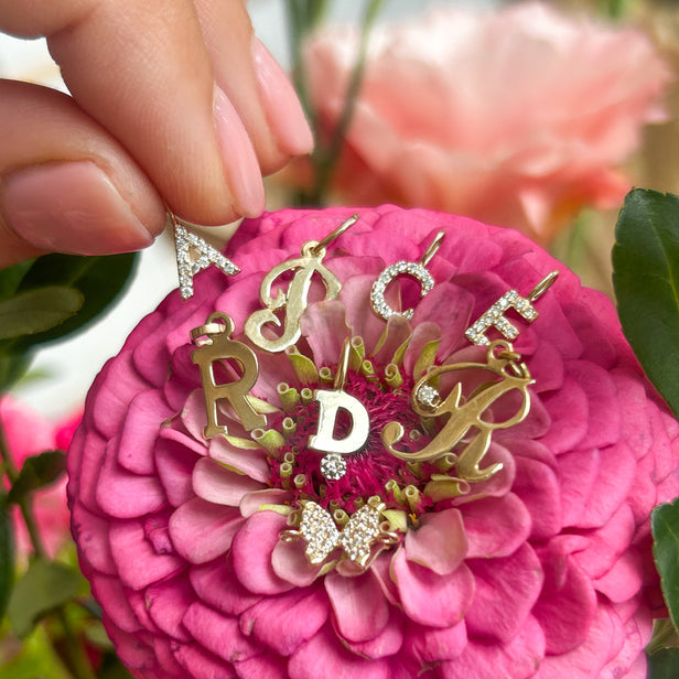 Mini Diamond Initial Charm