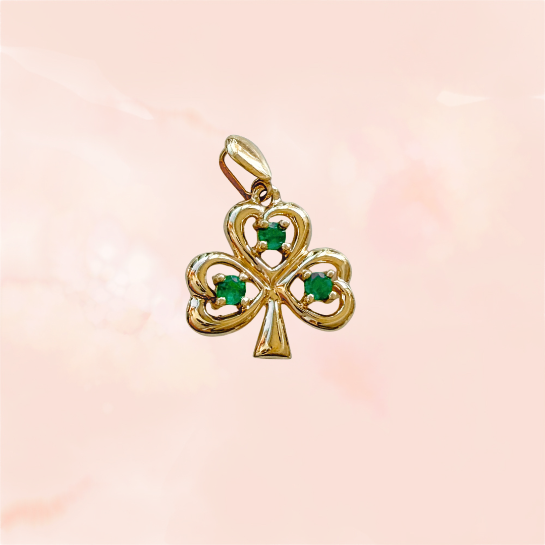 3x the Charm, Vintage Emerald Clover Charm
