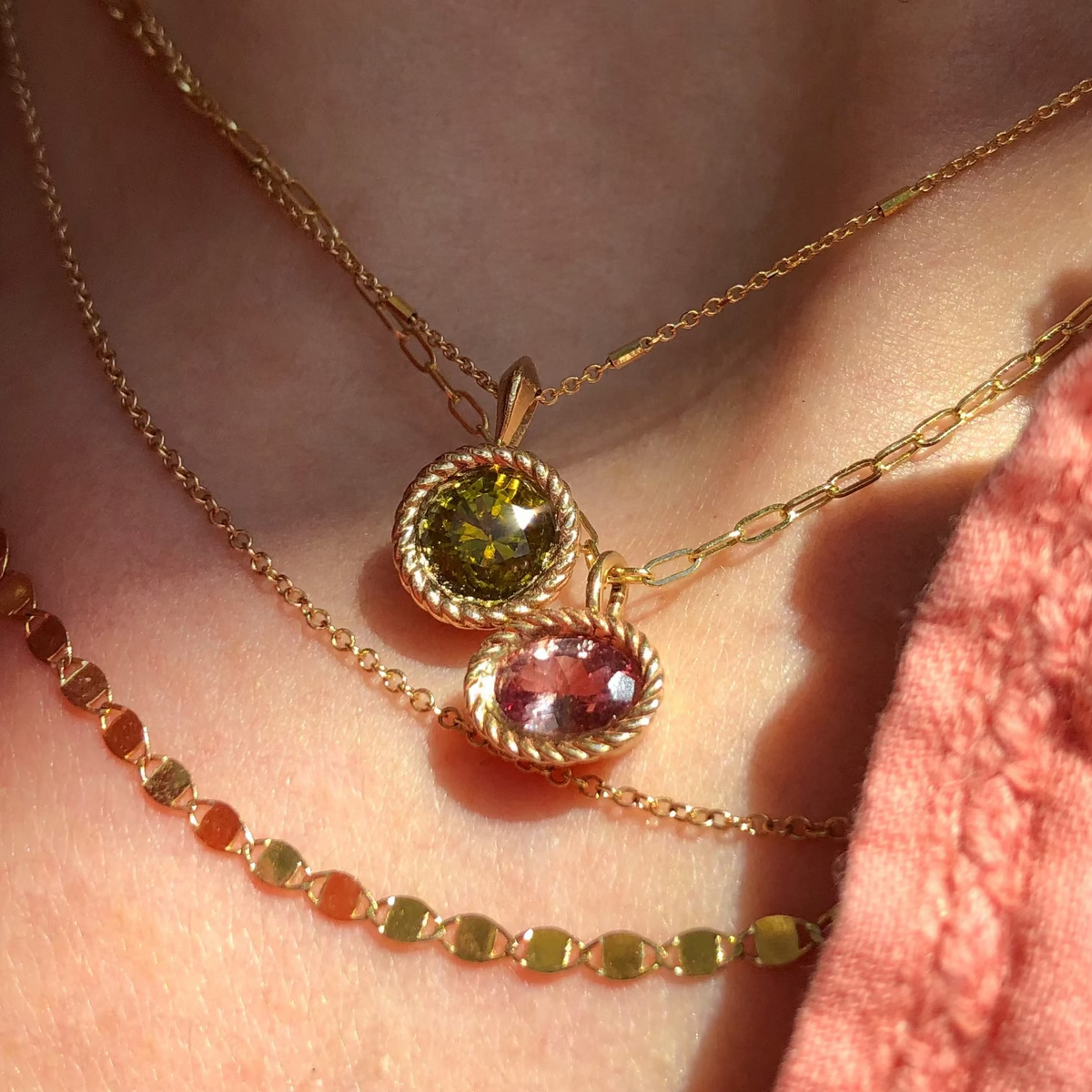 Braided Gemstone Pendant