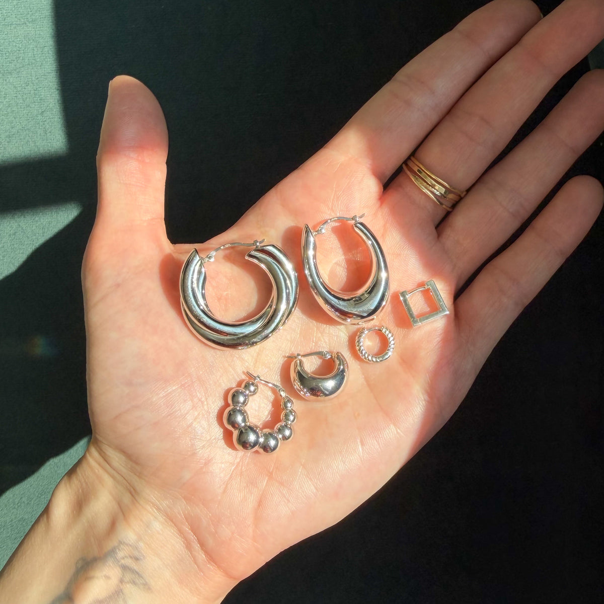 Maude, Sterling Silver Sculptural Hoops