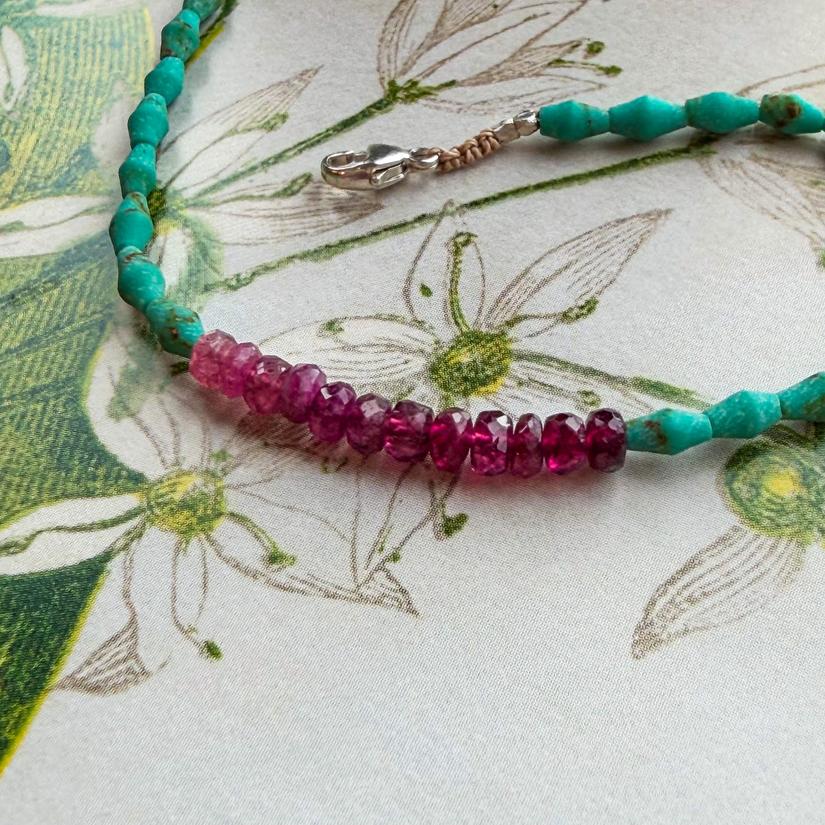 Beach & Berries, Tourmaline & Turquoise Bracelet