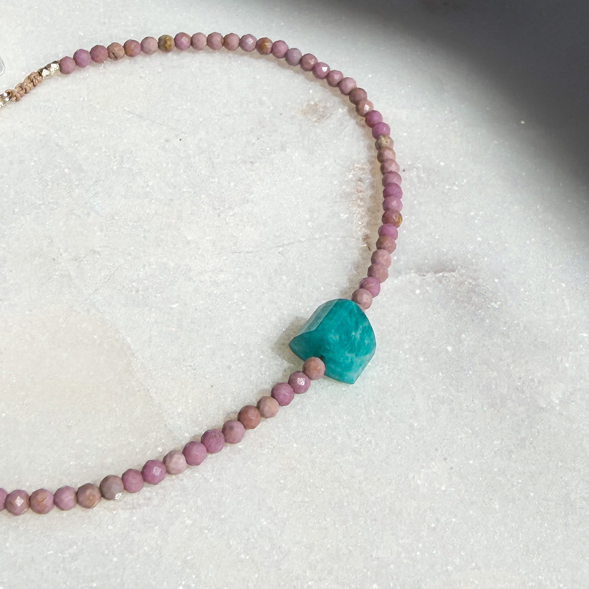 Pink Lake, Lavender Opal & Turquoise Bracelet