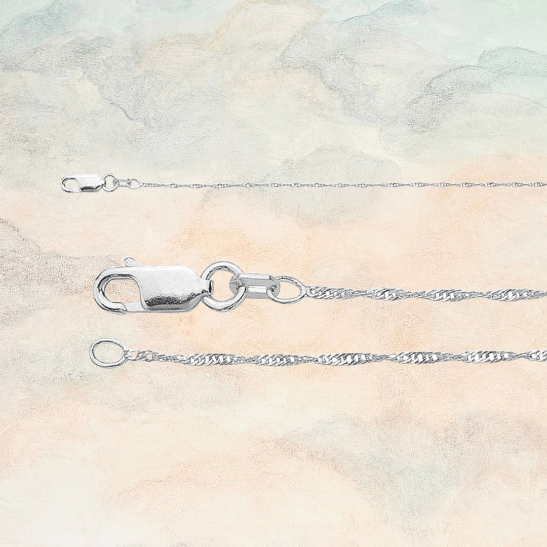Cece,  Ultra Fine Sterling Silver Singapore Chain (1mm)
