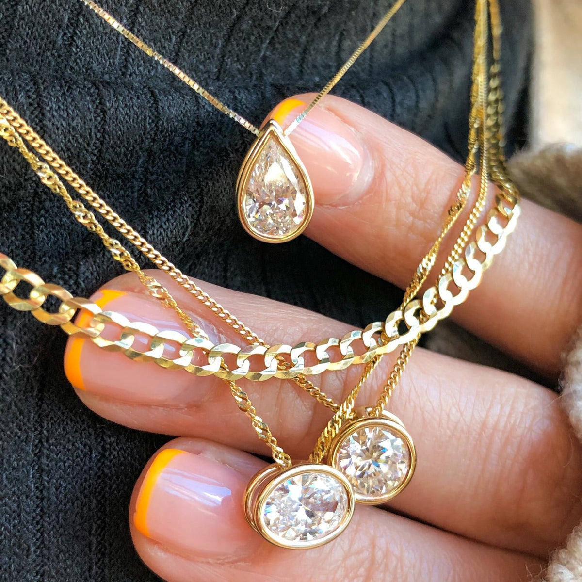 Luna, Lab Grown Diamond Slider Pendant