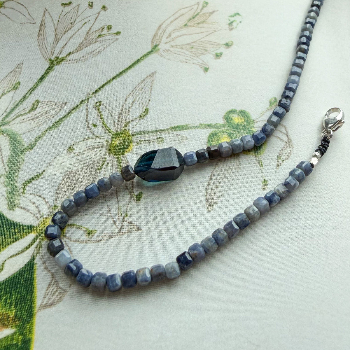 Foggy Day, Sapphire & Tourmaline Bracelet