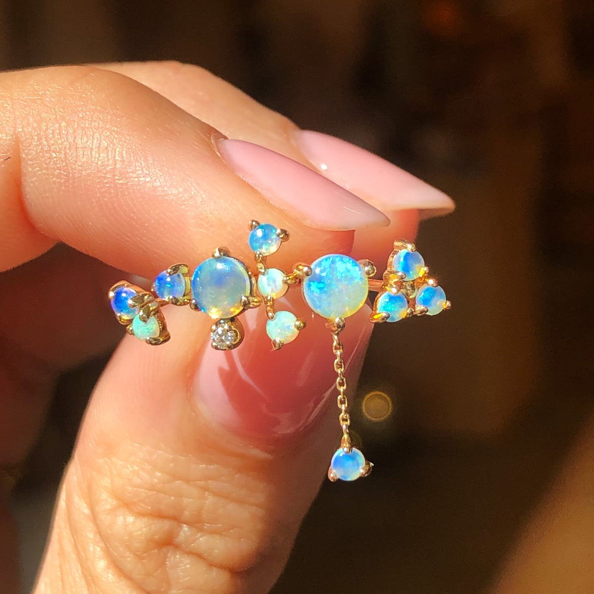 Classic Opal and Diamond Earring