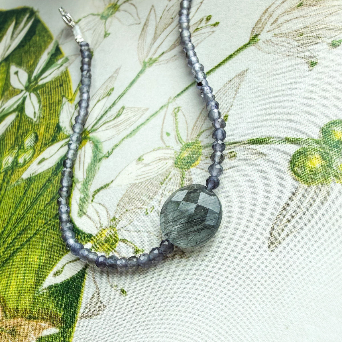 Hailstorm, Iolite & Tourmalinated Quartz Bracelet