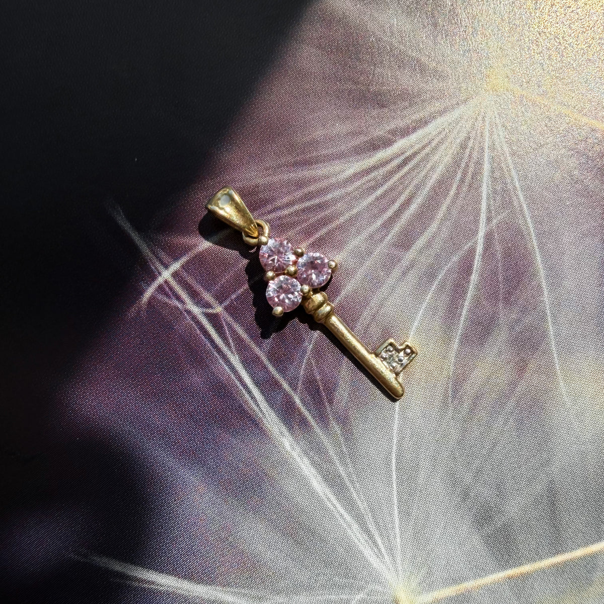 Witch's Spare, Vintage Pink Sapphire & Diamond Key