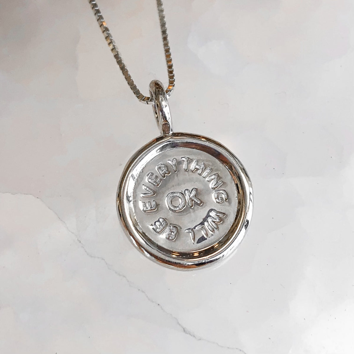 Everything Will Be Okay, Sterling Silver Bolo Necklace