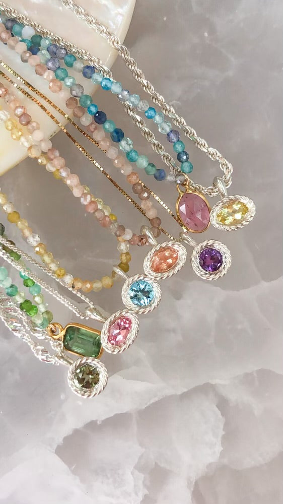 Braided Stellar, Sterling Silver Gemstone Pendant