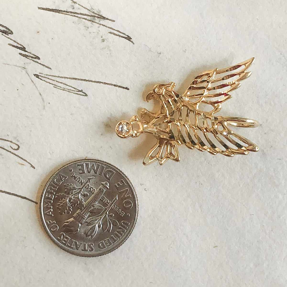 Vintage Victorious Eagle (w/ diamond)