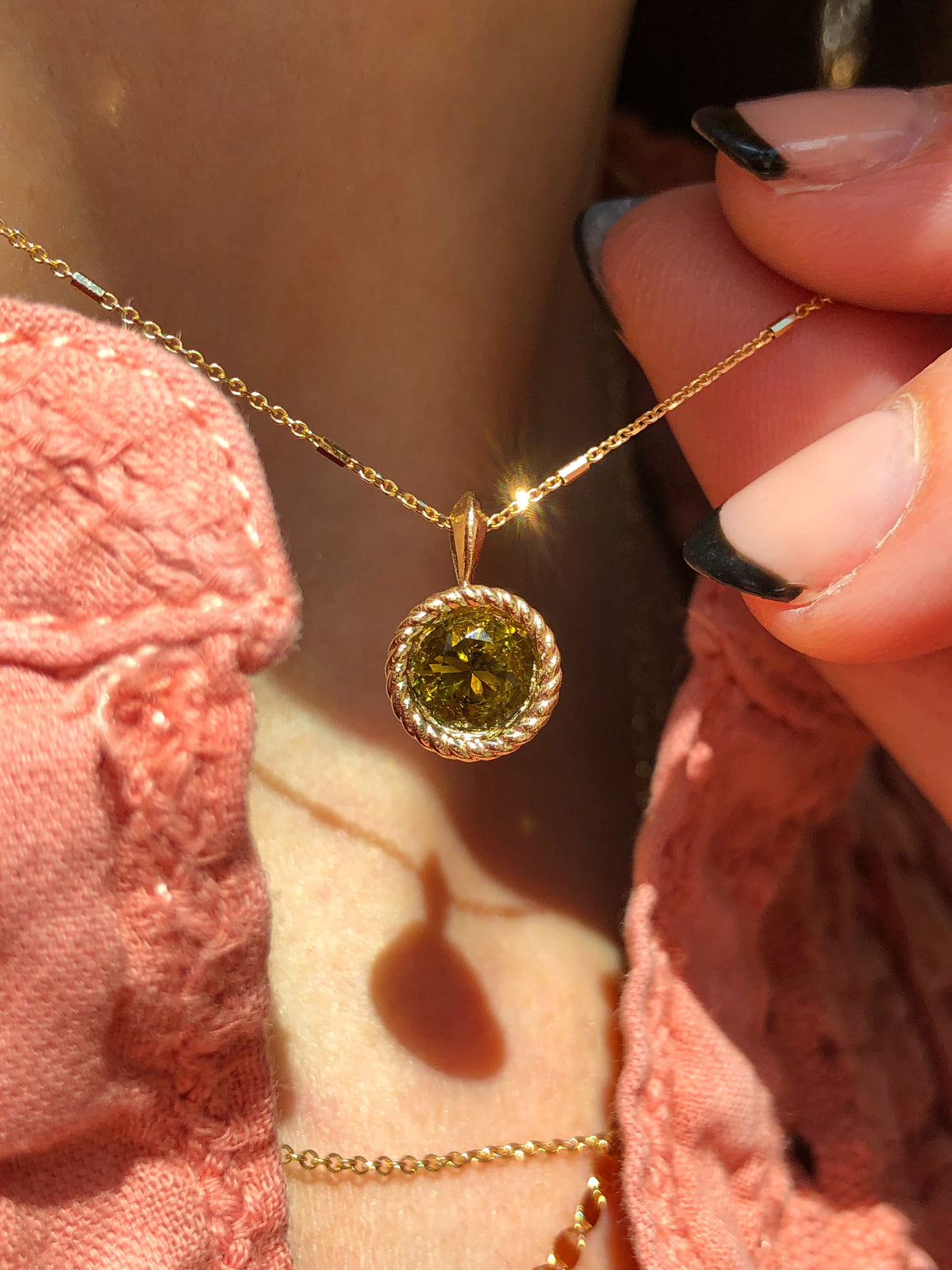 Braided Gemstone Pendant