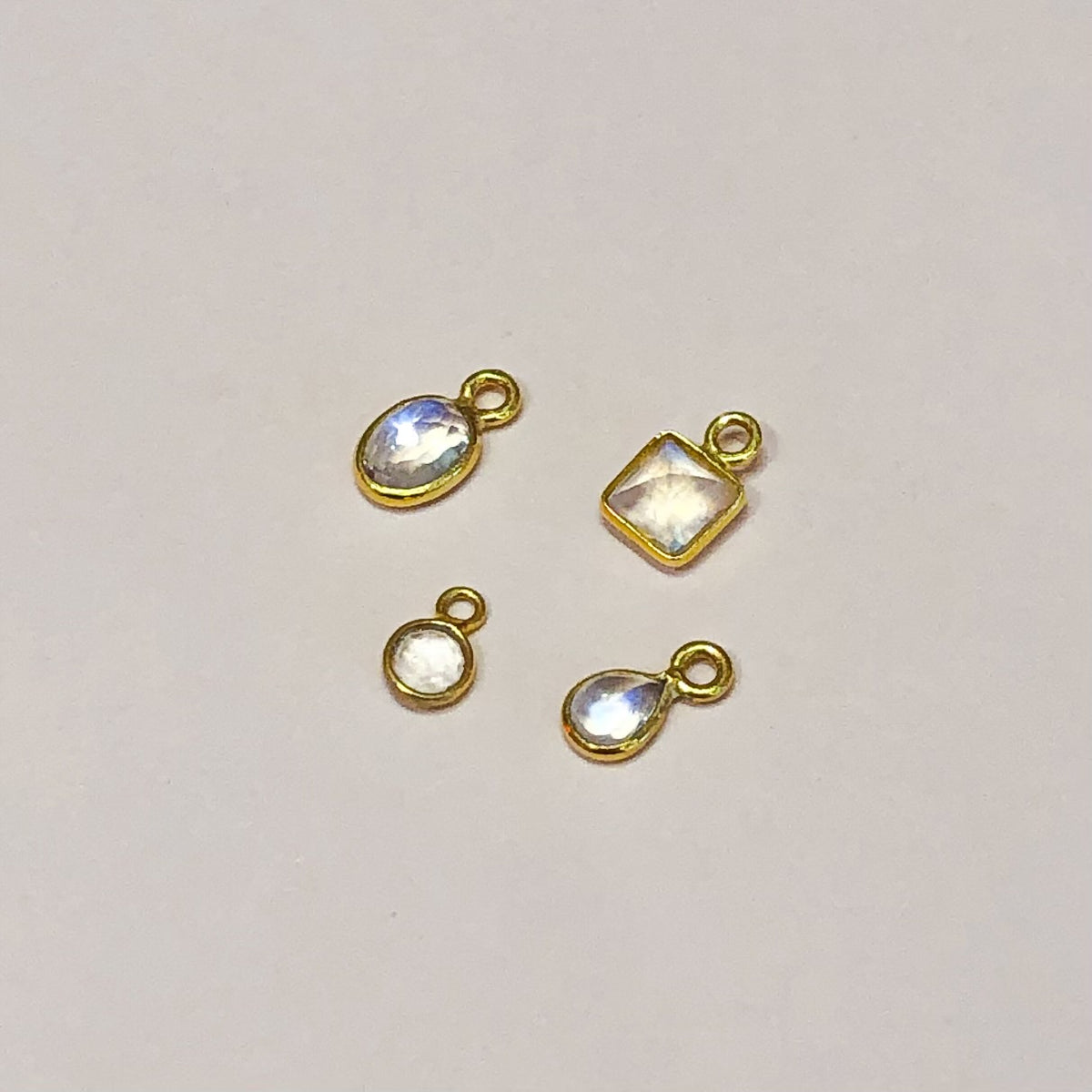 18K Rainbow Moonstone Birthstone Charm (June)