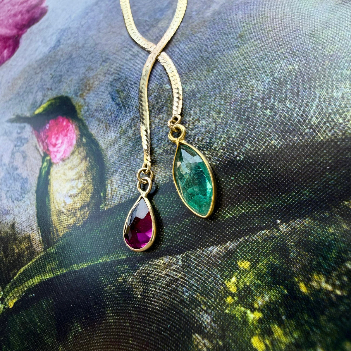 Geraldine, Double Birthstone Necklace
