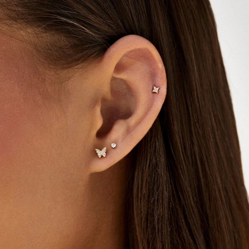 Baby Butterfly, Pavé Diamond Earring