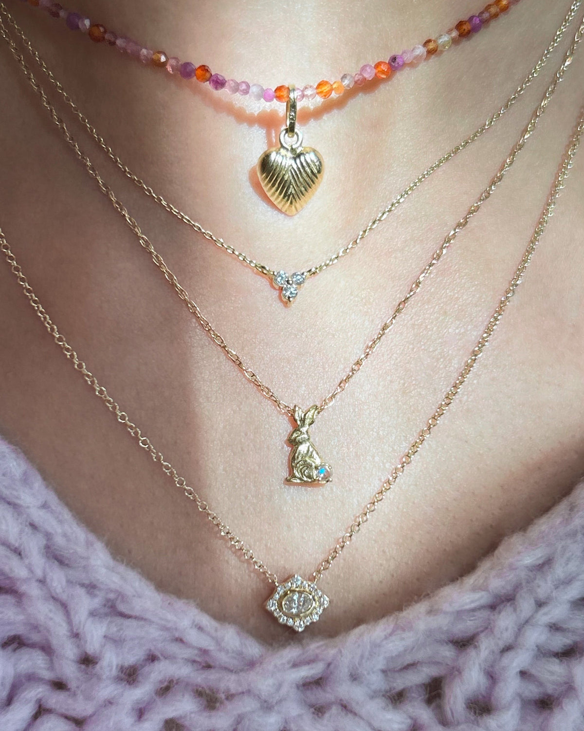 Vintage Etched Heart Charm