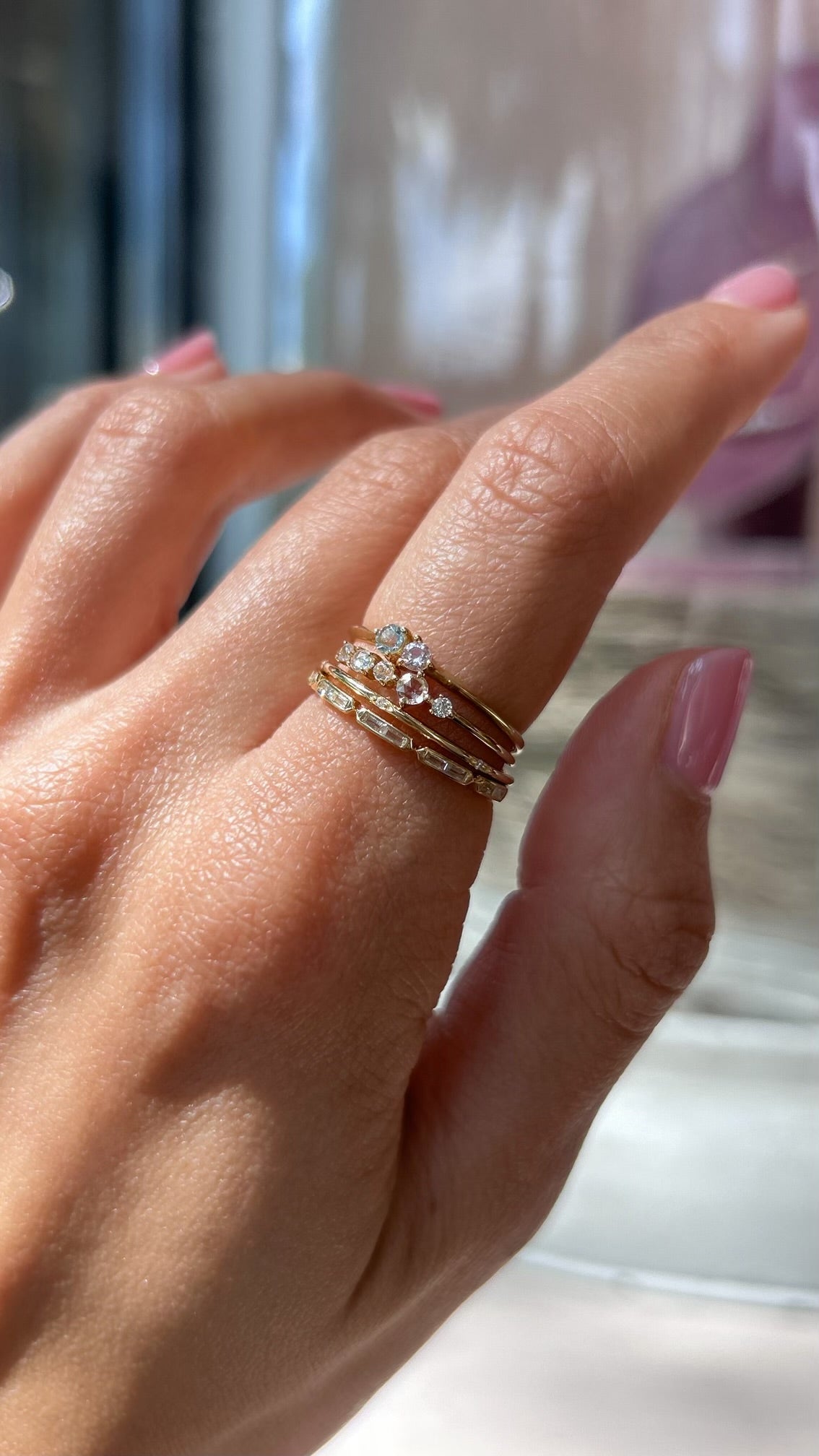 Rowan, Baguette Sapphire Stack Ring