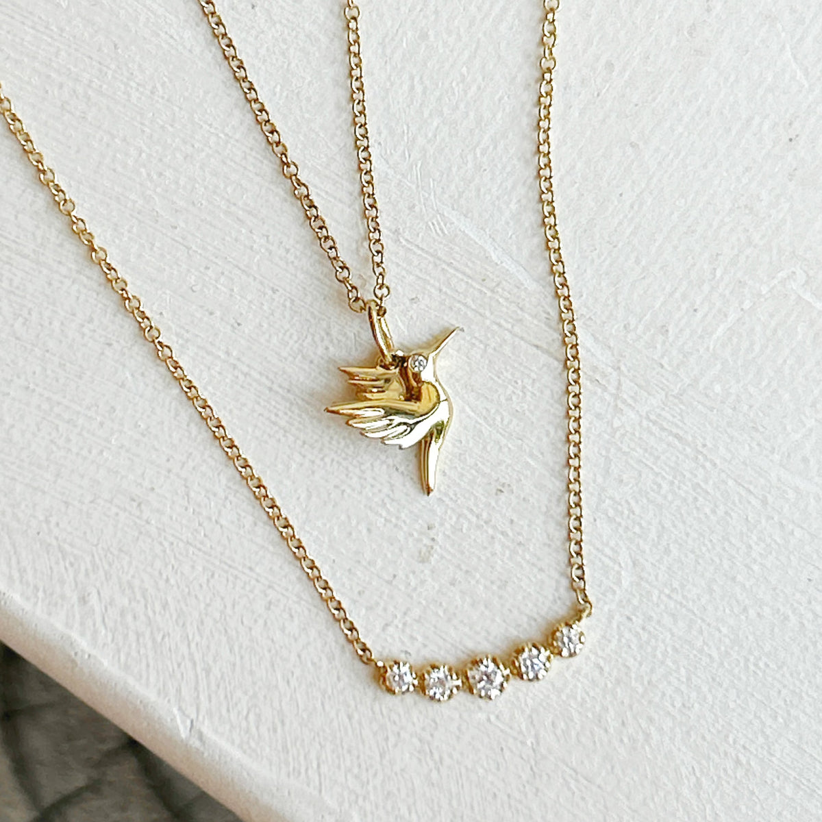 Diamond Hummingbird Necklace