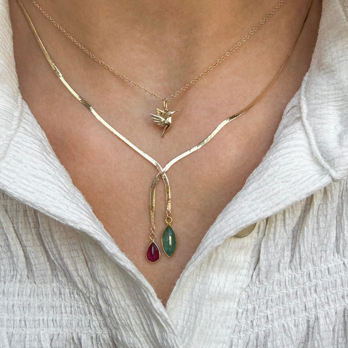 Geraldine, Double Birthstone Necklace