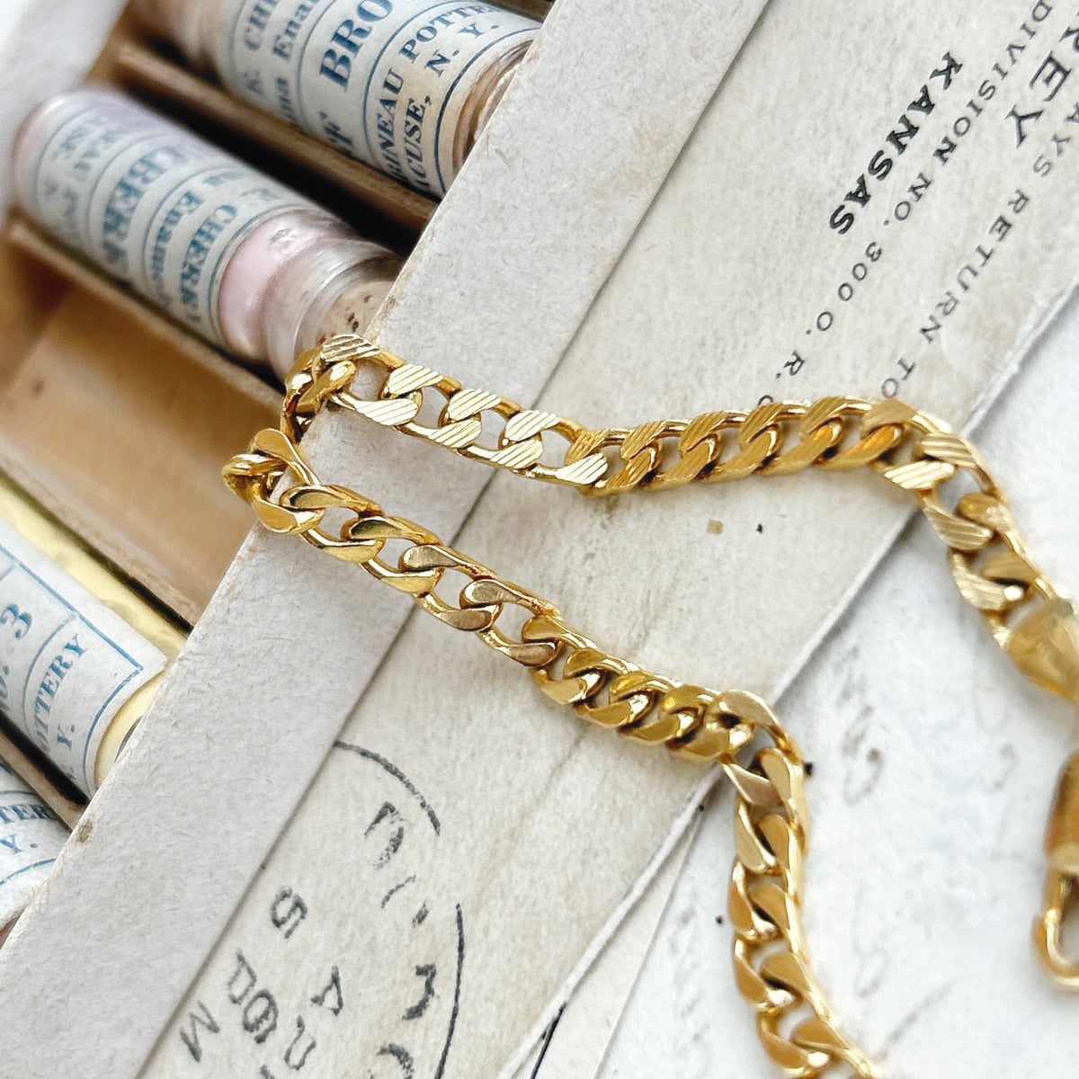 Vintage Double-Sided Textured Curb Bracelet
