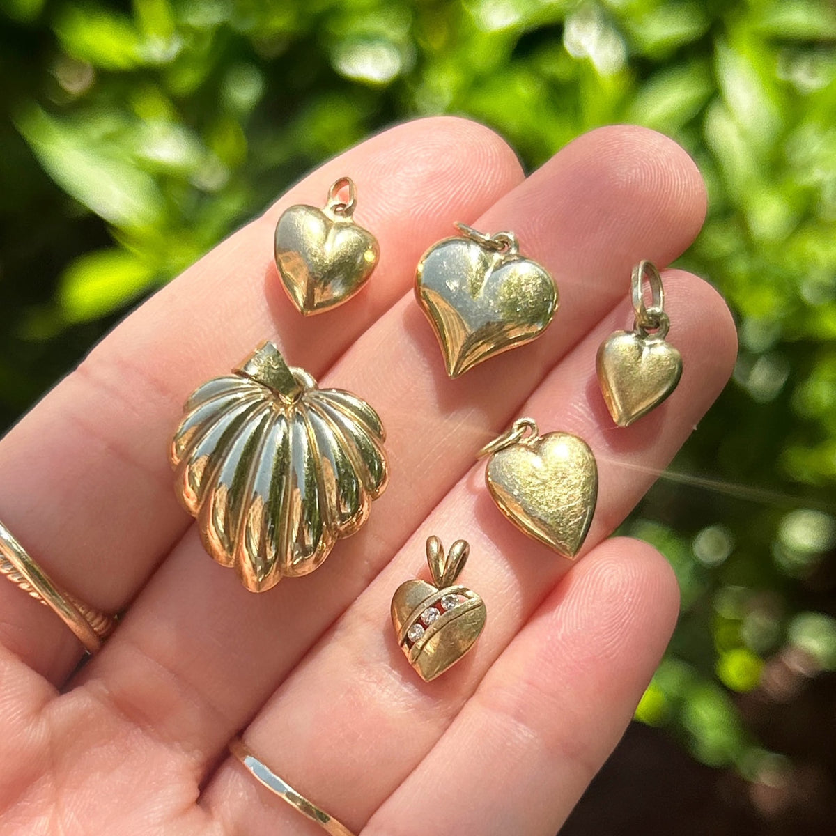 Vintage Puffy Heart Charm