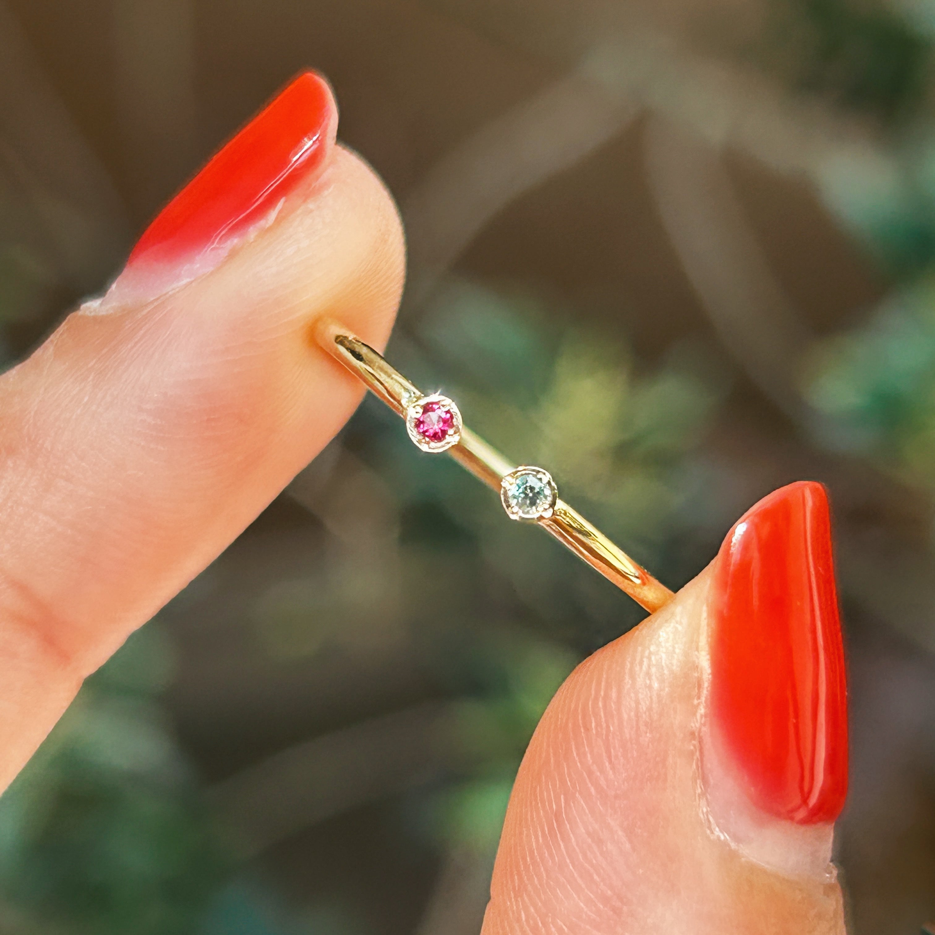 Dual birthstone ring discount