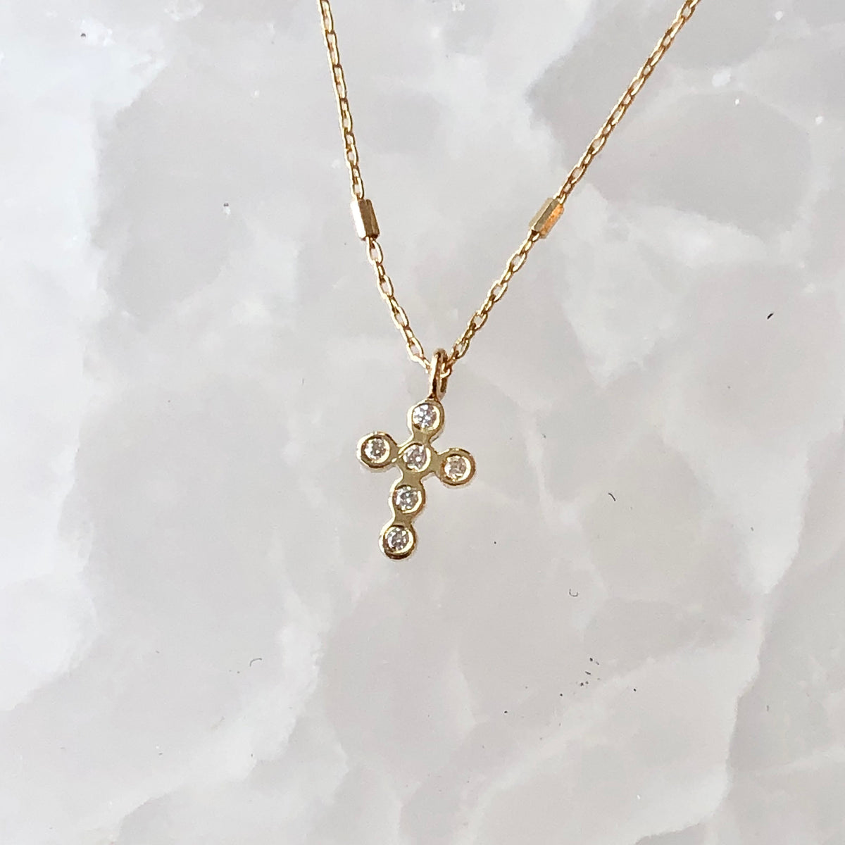 Faith, Mini Diamond Cross Necklace