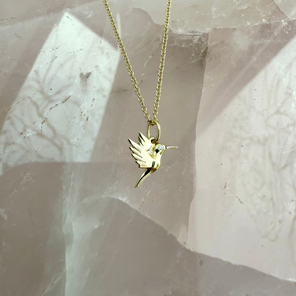Diamond Hummingbird Necklace