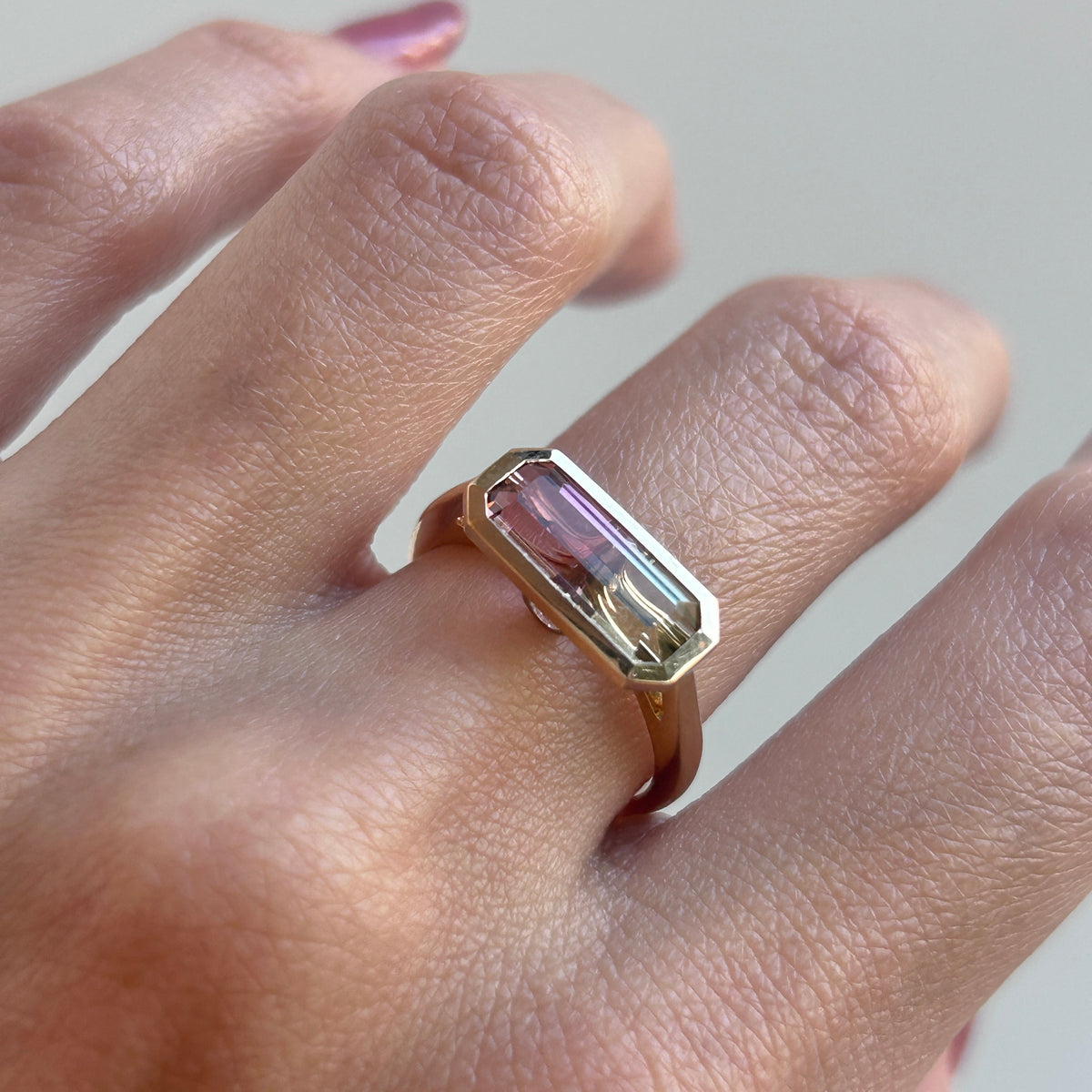 Codona, Bi-Color Tourmaline & Diamond Ring