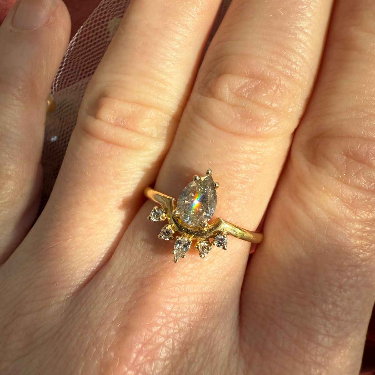 Constellation, Pear Salt & Pepper Diamond Ring