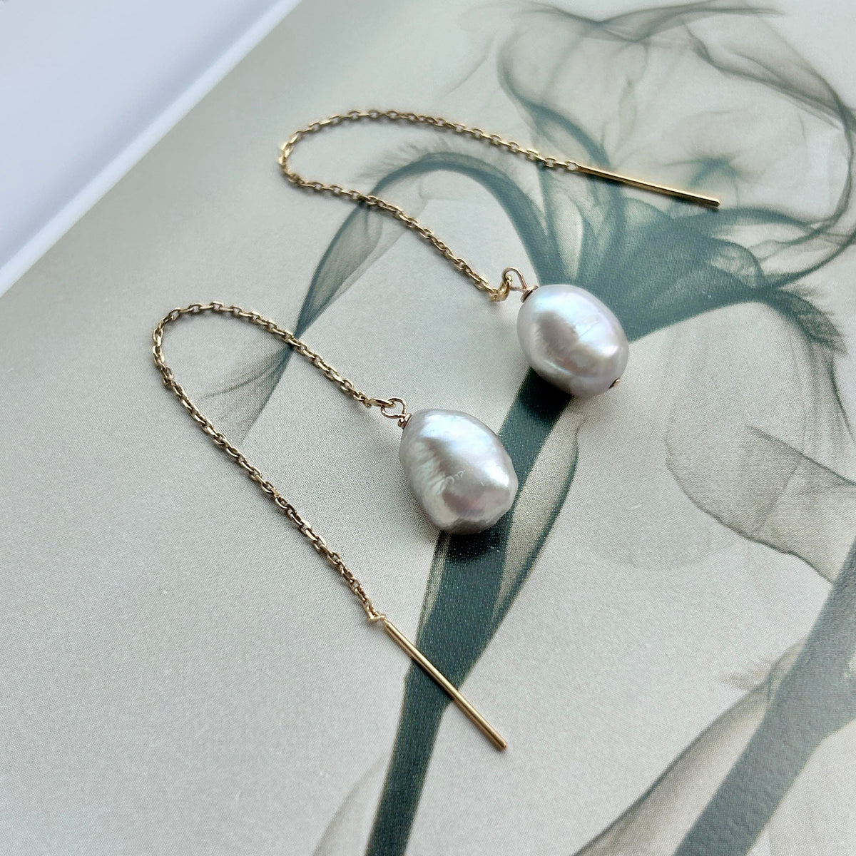 Paulina, Grey Pearl Threader (Final Sale)