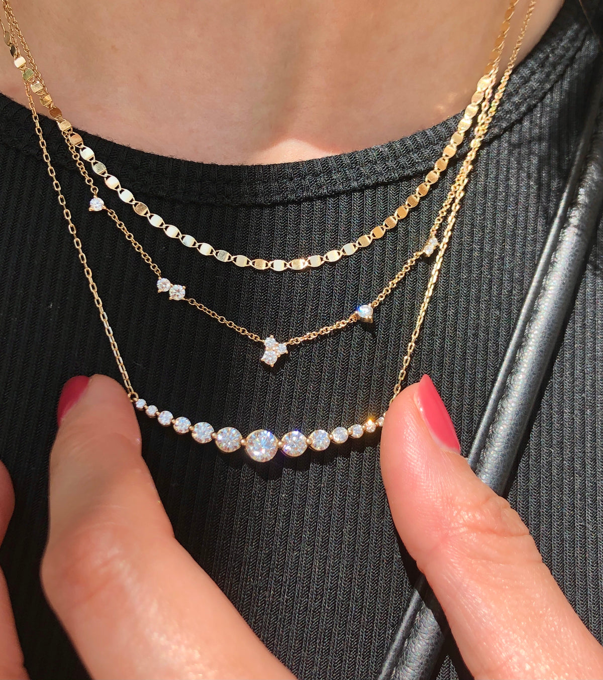 Crescent, Lab Grown Diamond Necklace (Final Sale)